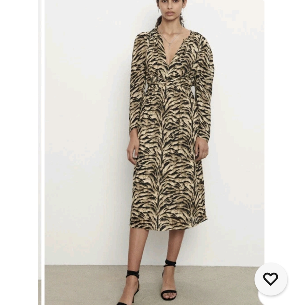 Ba&Sh Imany Dress Beige Animal Print